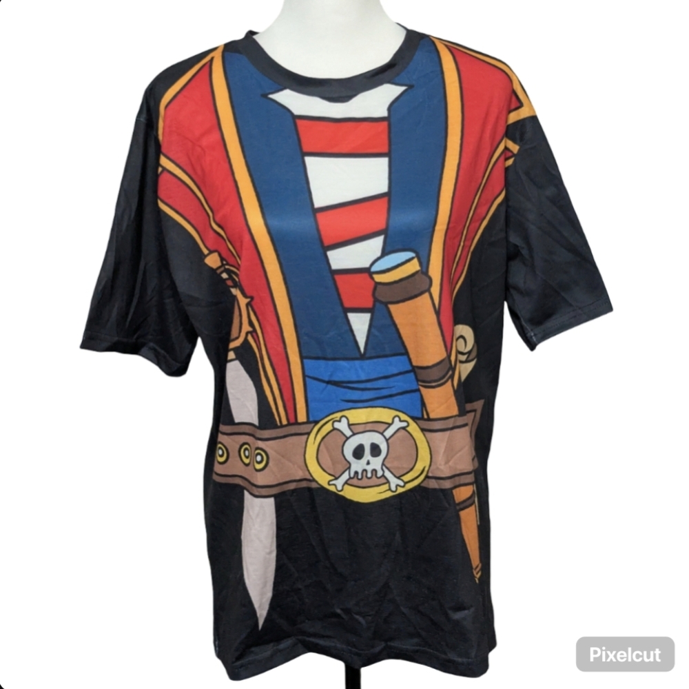 Dangcos Pirate Costume Graphic Crew-neck T-Shirt Men's Medium